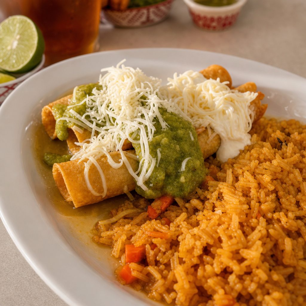 Shrimp Taquito Plate.