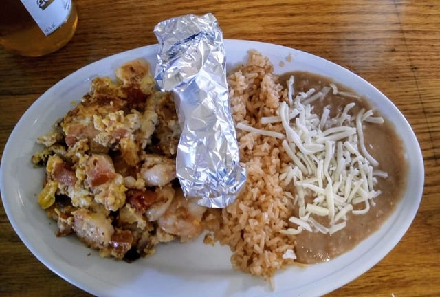 Huevos & Shrimp.